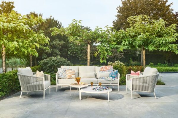 Suns Avero Sofaset + Tafels Camel Sand - Natural Mixed weave