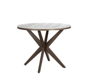 Yoi Calma round high diningtable 120 cm travetin