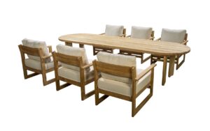 2025 YOI Fiji low dining chair low dining table 320x100 oval teak (2)