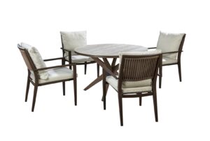 2025 YOI Marinha dining chair Calma table 120 black slate bronze