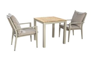 2025 YOI Marinha dining salix alu Arashi dining table 76x76cm teak