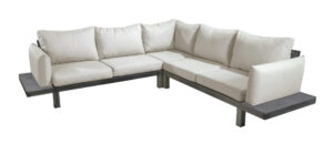 2025 YOI Midori cornerset + island alu salix flax beige teak 275 x 275 cm