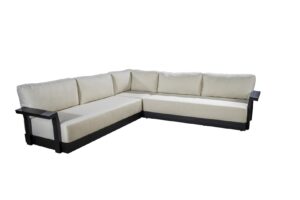 2025 YOI Millor cornerset - corner part, 3 seater arm left, 3 seater arm right - black wool white