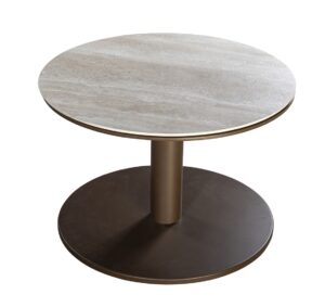 2025 YOI Millor side table height 45 cm diameter 60 cm alu bronze travetin