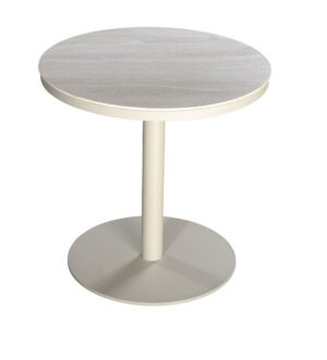 2025 YOI Millor side table height 50 cm diameter 50 cm alu salix travetin