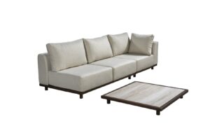2025 YOI Vallon set corner left - 2 seater - coffee table ceramics - bronze wool white