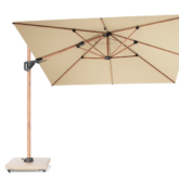 Platinum Zweefparasol Challenger T2 3×3 Teak Champagne Premium