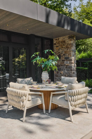 Suns Sorolo low Dining table Teak-Neolith 140 cm