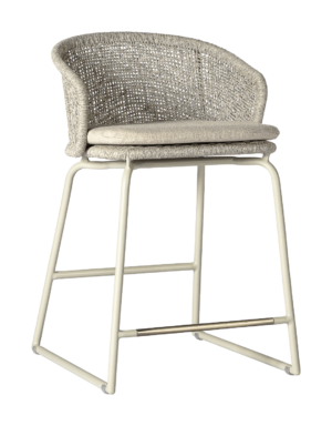 2025 M&L alu rope Ravenna high dining chair linen white-grey M5047
