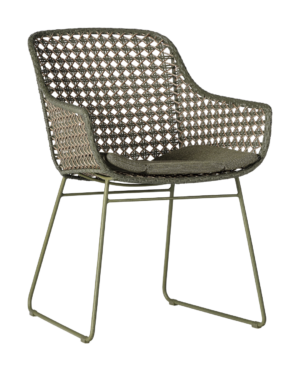 2025 M&L galvanised steel fibre Alessio chair moss brique-linen M4240