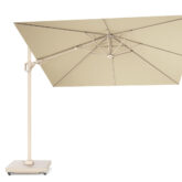 Platinum Zweefparasol Challenger T2 3×3 Sandstone-Champagne Premium