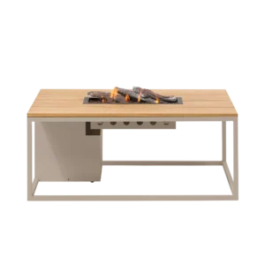 Cosiloft Buitenhaard Sandy Beige frame Teak top 120 x 80 cm