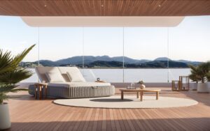 Borek Deauville Double Lounger met wielen